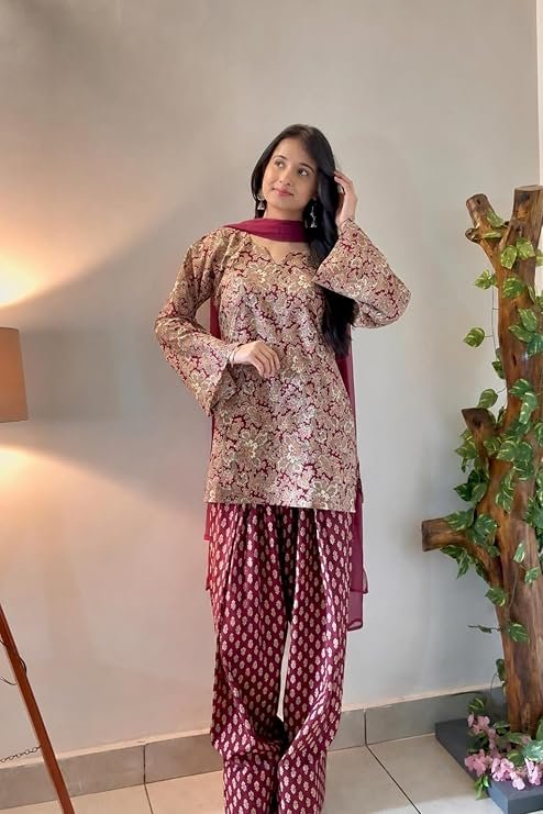 GoSriKi Farshi Salwar Suit for Women Cotton Printed - Image 3