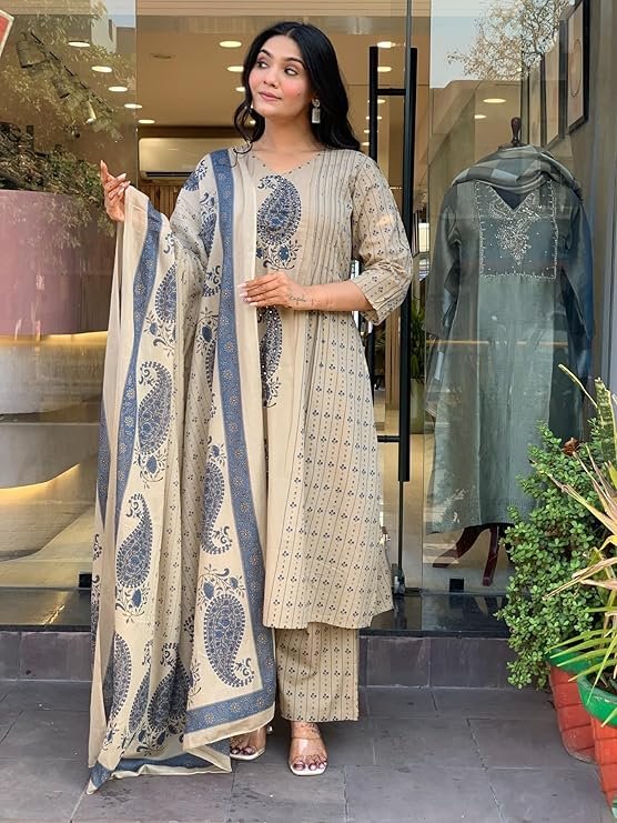 GoSriKi Kurta Set for Women Viscose Printed - Image 4