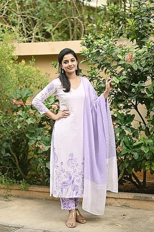 GoSriKi Women’s Rayon Viscose Straight Printed Kurta with Pant and Dupatta - Image 4